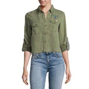 Mother Super Trooper Crop Fray Top Jacket